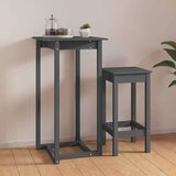 vidaXL Barska miza siva 60x60x110 cm trdna borovina | Shoptok.si