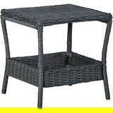 The Living Store Vrtna mizica temno siva 45x45x46,5 poli ratan - Vrtna Mizica, (21473803) | Shoptok.si
