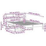  Knjižna postelja brez vzmetnice vošč. rjava 135x190 cm borovina | Shoptok.si