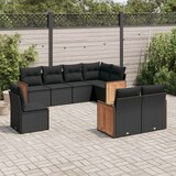  Vrtna sedežna garnitura 8-delna z blazinami črn poli ratan, (21065830) | Shoptok.si