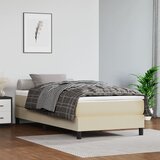 vidaXL Box spring posteljni okvir krem 90x200 cm umetno usnje Cene