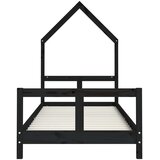  Okvir za dječji krevet crni 80 x 200 cm od masivne borovine | shoptok.hr