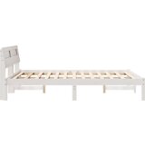 vidaXL Konstrukcija postelje Bela 140 x 190 cm Masivno borovo les | Shoptok.si