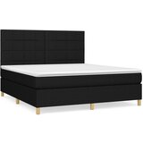 vidaXL Box spring postelja z vzmetnico črna 180x200 cm blago, (20791373) Cene