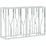Maison Chic konzolna miza - miza ob steni 110x30x70 cm nerjaveče jeklo in steklo, (21785782) Cene