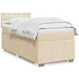 vidaXL Box spring postelja z vzmetnico krem 80x200 cm blago, (21306681) | Shoptok.si