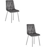 Libra stolica - tamno sivi baršun / kromirane noge x 2 | shoptok.hr