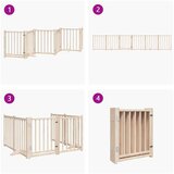 vidaXL Ograda za pse z vrati zložljiva 6 panelov 300cm trden les jelke | Shoptok.si