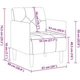 SOFA fotelja s naslonima za ruke smeđa 55 cm baršunasta | Shoptok.si