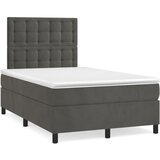  box spring s madracem LED tamnosivi 120 x 190 cm baršun | shoptok.hr