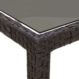  Vrtna miza 150x90x75 cm kaljeno steklo in poli ratan rjava, (20665520) | Shoptok.si