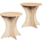 vidaXL Klubska miza 2 pcs Naravna 46 x 46 x 47 cm Trdna borovina, (5000073427) Cene