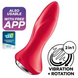 Satisfyer Vibracijski analni čep Rotator 1+ rdeč | Shoptok.si