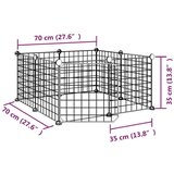  Kavez za ljubimce s 8 panela i vratima crni 35 x 35 cm čelični | shoptok.hr