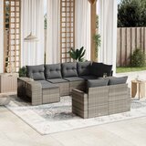 Maison Chic Seti vrtnega pohištva - Vrtna garnitura - Vrtni pohištvo set 10-delna z blazinami sv. siv poli ratan, (21815249) | Shoptok.si