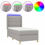 The Living Store Box spring postelja z vzmetnico LED svetlo siva 90x190 cm blago - Box Spring Postelja, (21520843) | Shoptok.si