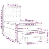 Box spring krevet s madracem tamnozeleni 80 x 200 cm baršunasti | shoptok.hr