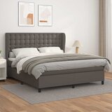 s oprugama i madracem sivi 160x200 cm od umjetne kože | shoptok.hr