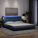  Okvir kreveta s LED svjetlima plavi 180 x 200 cm od tkanine | shoptok.hr