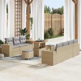  Sjedeća garnitura za vrt 10 kom. Bež poliratan 276 x 62 x 85 cm | Shoptok.si