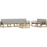  Set vanjskih sofa 7 kom. Bijela i svjetlosiva | shoptok.hr
