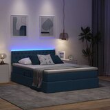  LED krevet za pohranu s madracem Plava 140 x 200 cm Tkanina | Eponuda.com