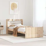  Posteljni okvir z vzglavjem 90x200 cm trdna borovina, (21311158)