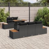 vidaXL 6-delni set vrtnih sof z blazinami Črna poli ratan | Shoptok.si