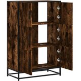 Visoka ploča dimljeni hrast 68x35x106,5cm izrađeno drvo i metal | shoptok.hr
