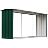  Vrtna ostava za drva od pocinčanog čelika 330x92x153 cm zelena | shoptok.hr