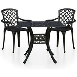 vidaXL 3-dijelni bistro set od lijevanog aluminija crni | shoptok.hr
