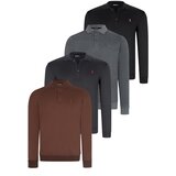 Dewberry SET OF FOUR V4007 MEN'S SWEATSHIRT-BLACK-NAVY-ANTHRACITE-BROWN | Shoptok.si