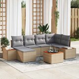  Sjedeća garnitura za vrt 7 kom. 6-Broj sjedala Bež 264 x 154 x 85 cm | Shoptok.si