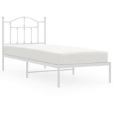  The Living Store Kovinski posteljni okvir z vzglavjem bel 90x200 cm - Posteljni Okvir, (21449982) | Shoptok.si