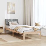  Okvir kreveta s uzglavljem Smeđa i svijetlo siva 75 x 190 cm | shoptok.hr