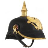 vidaXL Nemško-pruska čelada starinska kopija LARP črno jeklo | Shoptok.si
