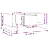  Stolić za kavu boja staro drvo 90x50x36 5 cm konstruirano drvo | shoptok.hr