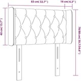  Vzglavje z ušesi črno 83x16x78/88 cm žamet, (20952498) | Shoptok.si