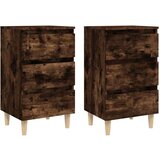  Nočna omarica z nogami 2 kosa dimljeni hrast 40x35x69 cm, (20733273) | Shoptok.si