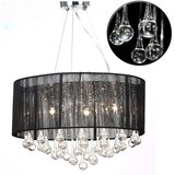 vidaXL Lestenec s 85 kristali črna | Shoptok.si