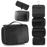 INF 3-v-1 Potovalna Toaletna Torba - Prenosni PU Usnjeni Organizator s Kljuko Black, (5000130504) | Shoptok.si