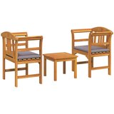  Set za odmaranje u vrtu s jastukom 3 pcs Čvrsto drvo akacije | Eponuda.com