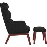  Stolica za opuštanje s tabureom od tkanine crna | shoptok.hr