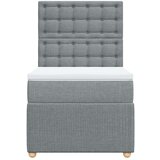 vidaXL Box spring postelja z vzmetnico svetlo siva 90x200 cm blago | Shoptok.si