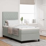  LED Box Spring Krevet Svijetlo siva 90 x 190 cm tkanina | shoptok.hr