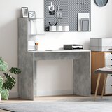 vidaXL Beton Sivi Radni Stol Beton siva Iverica, laminat u betonskom efektu | shoptok.hr