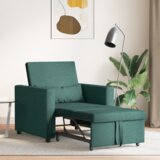  3-v-1 Enosobni Raztegljiv Stolek Temno Zeleno Tkanino | Shoptok.si