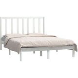  Okvir za krevet od masivne borovine bijeli 140 x 190 cm | shoptok.hr