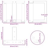  Noge za klub stolić T-oblika 2 kom Crne 30x25x(30-31) cm Čelik | shoptok.hr