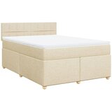  Krevet s oprugama i madracem krem 140x200 cm od tkanine | shoptok.hr